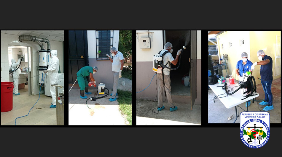 Colaboradores realizan primera desinfección de instalaciones en Coclé