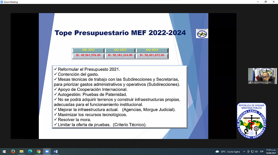 IMELCF sustenta presupuesto para vigencia fiscal 2022